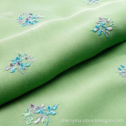 Plain embroidered japanese chiffon fabric